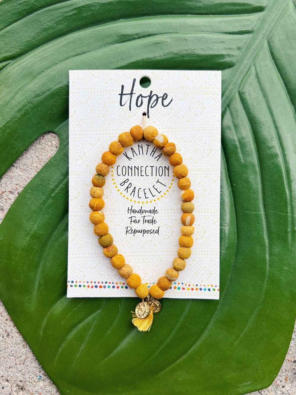 World Finds Kantha Connection Yellow Hope Bracelet